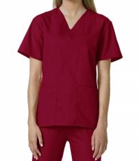 OTBliss All Sizes Scrub Suits Available at Wholesale Prices |Maroon | V Neck |Customized Logo Scrub Suit