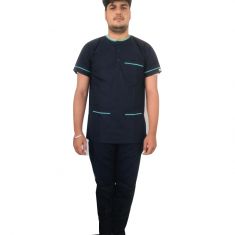 OTBliss Scrub Suit for Hospital Medical Staff - Dark Blue | Round Neck
