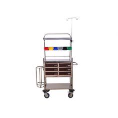 Amerey Crash Cart Powder Coated with Stainless Steel Shelves