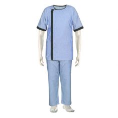 Hospital Patient Dress (Cotton)(Blue) -  OTBliss Medical Scrubs and Surgical Supplies