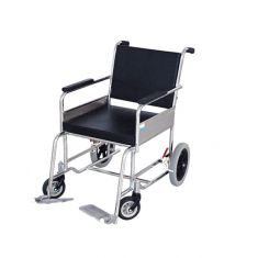 Wheel chair Non-folding with safety belts With S.S.Frame with Small rear  wheels