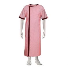 Cotton Patient Gown Maroon- OTBliss Medical  Scrubs and Surgical Supplies