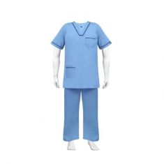 OTBliss All Sizes Scrub Suits for Hospital Medical Staff - Sky Blue|V Neck| Washable |Wholesale Prices