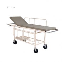 Stretcher trolley (2 section) with fixed Mattress and safety belts (3 Pcs)- Epoxy Powder Coated