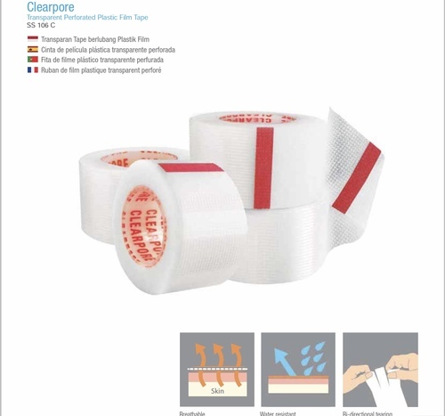 Clearpore, Perforated Transparent PE Tape -5mtr