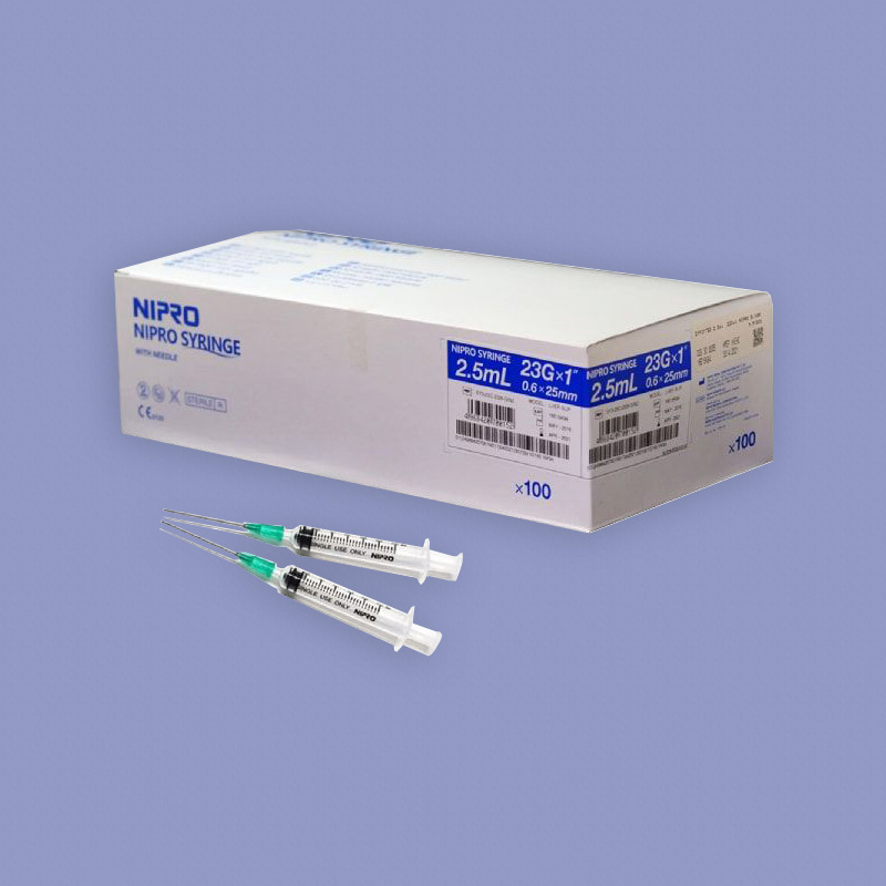 Nipro 2.5ml syringes with needle (Box of 100 pcs.)