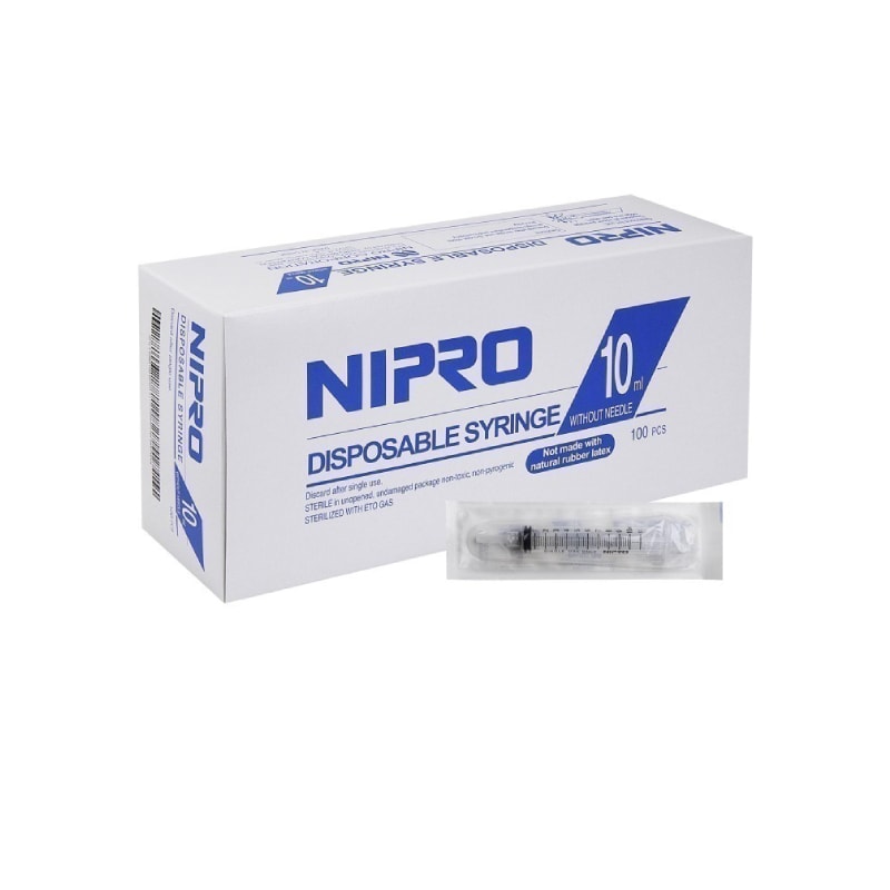 Nipro 10ml syringes without needle (Box of 100 pcs)